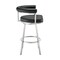 Armen Living Nolagam Swivel Counter Stool in Brushed Stainless Steel with Black Faux Leather 840254335608 - alternate 2